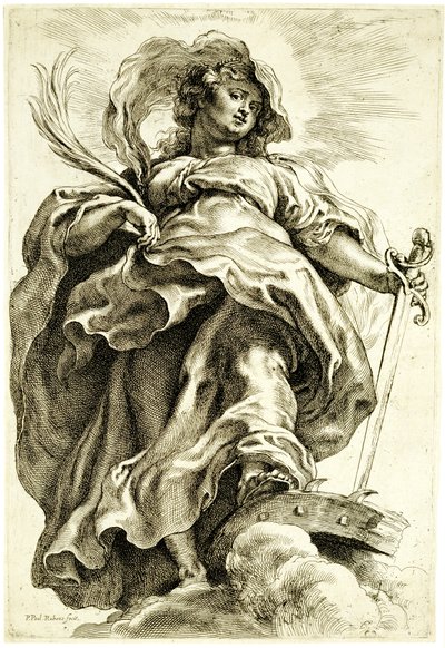 Heilige Katharina von Alexandria in den Wolken, 1620-21 von Peter Paul Rubens